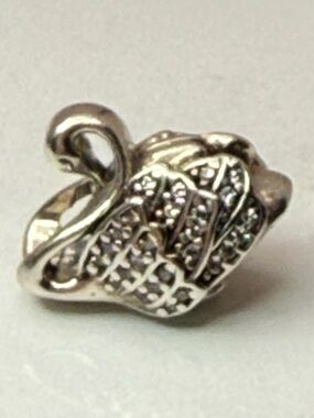 Retired Pandora Swan Charm CZ Pavé Wings Sterling Silver 791732CZ